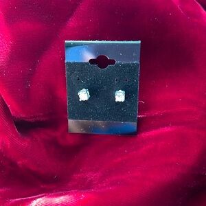 Vintage RMN Silver Rhinestone Stud Earrings